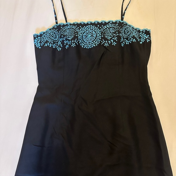 100% Silk Ann Taylor Mini Black Beaded Dress - Picture 4 of 5